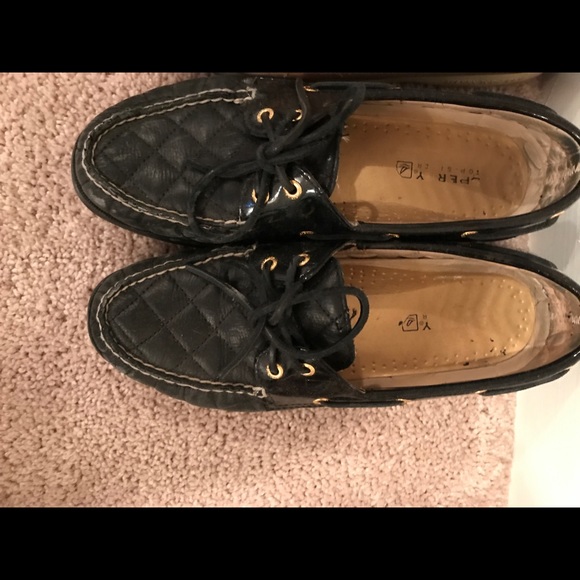 sperry black loafers womens